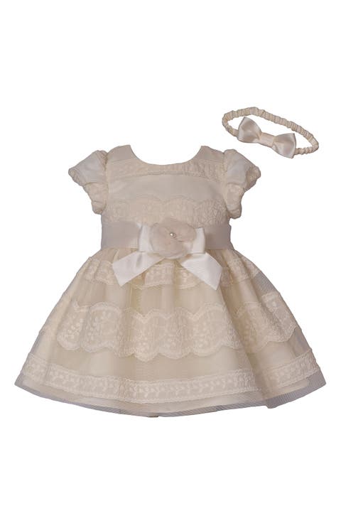Ballerina Lace & Tulle Party Dress, Bloomers & Headband Set (Baby)