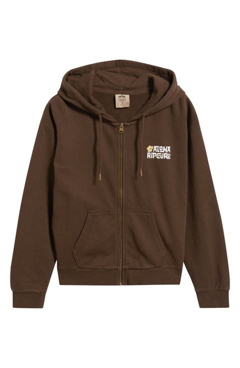 Aloha State Full Zip Relaxed Cotton Hoodie