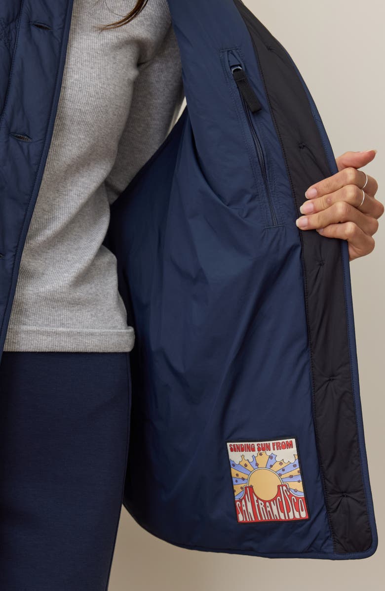 Marine Layer Marina Quilted Vest, Alternate, color, Navy