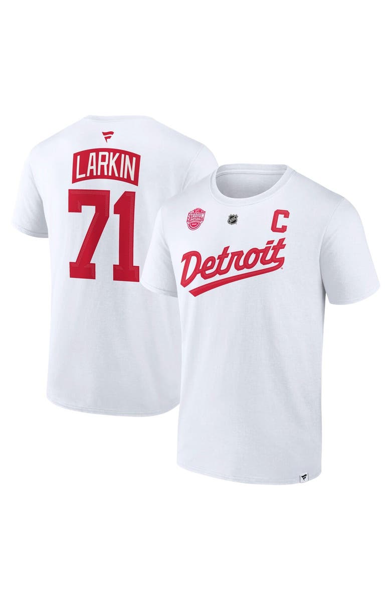 FANATICS Men's Fanatics Dylan Larkin White Detroit Red Wings 2025 NHL Stadium Series Authentic Stack Name & Number T-Shirt, Main, color, 