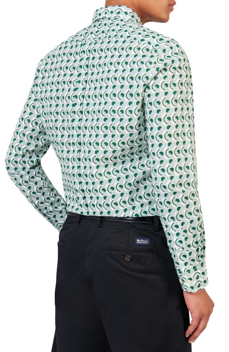Ben Sherman Retro Geo Print Button-Down Shirt, Alternate, color, 