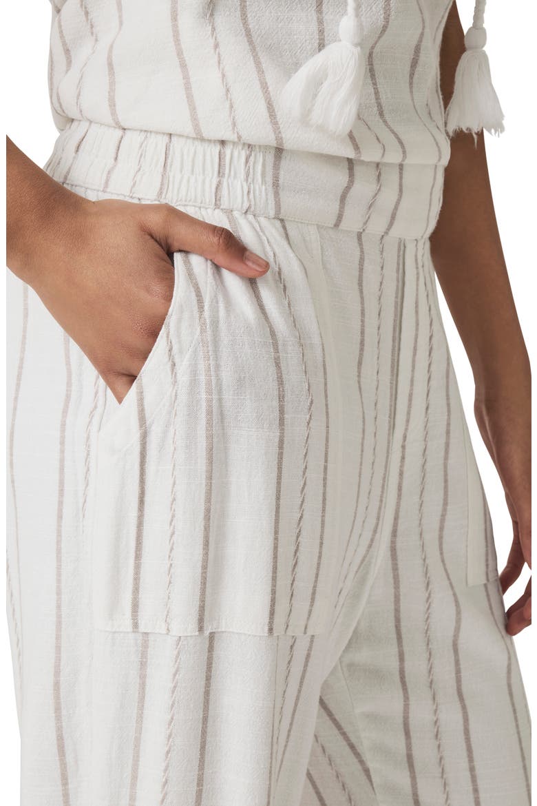Layla Stripe Pants, Alternate, color, WHITE/FAWN