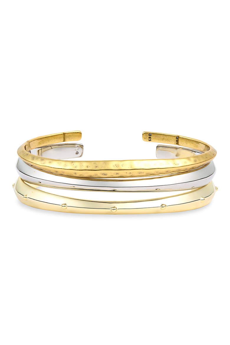Oakland Set of 3 Cuff Bracelets, Main, color, MIXED METAL