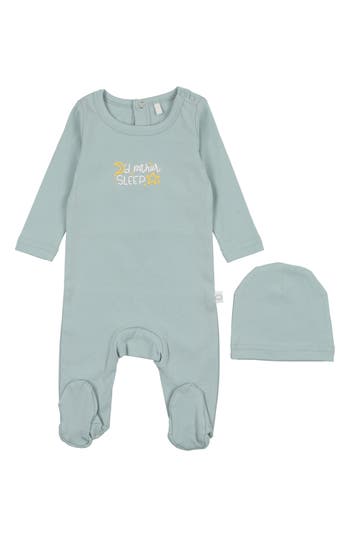 Pouf Babies'  I'd Rather Sleep Footie & Hat In Blue