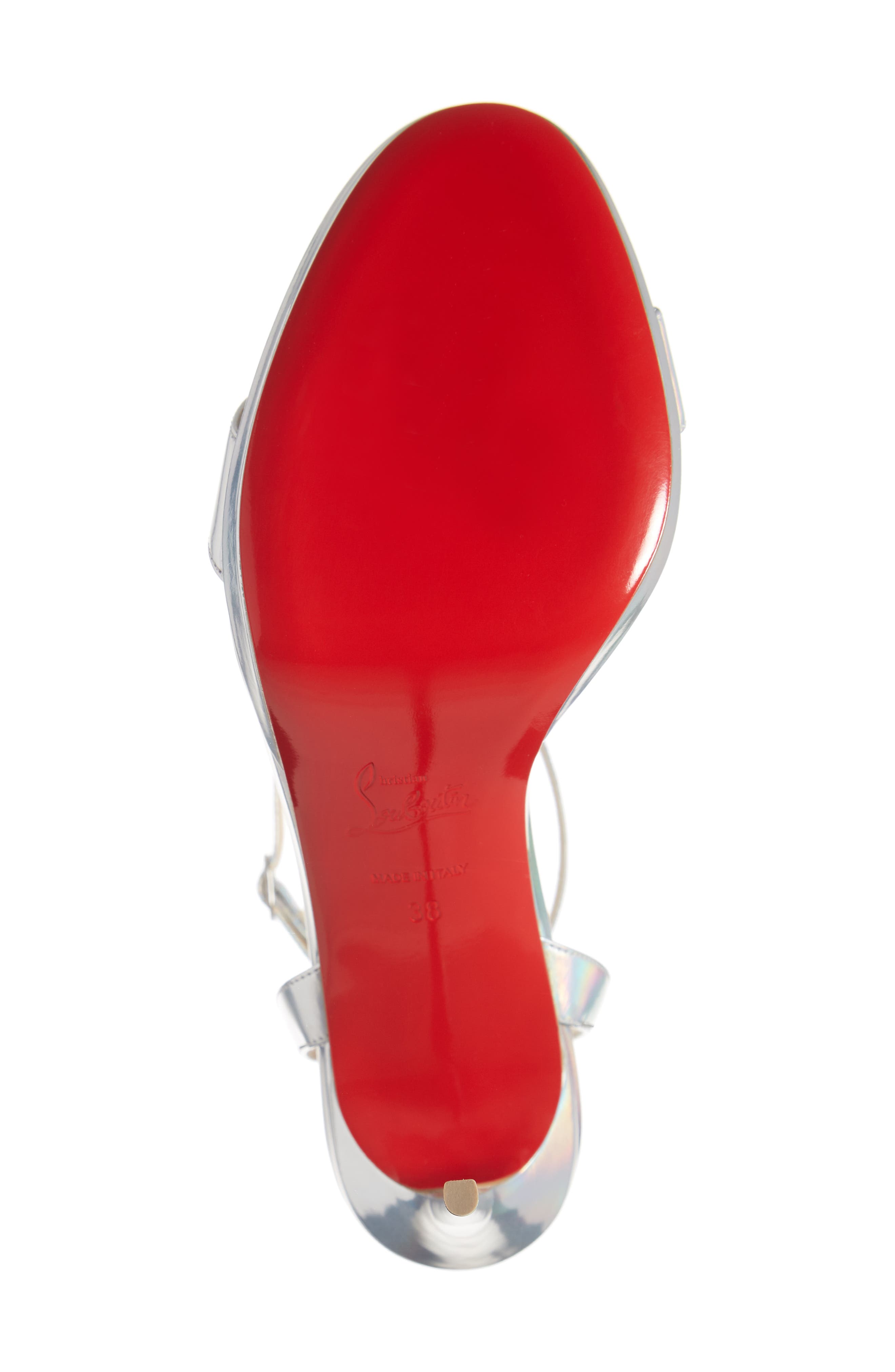 Christian Louboutin Loubi Queen Ankle Strap Sandal, Alternate, color, 