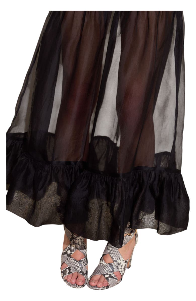 Cynthia Rowley Serafina Silk Skirt, Alternate, color, Black