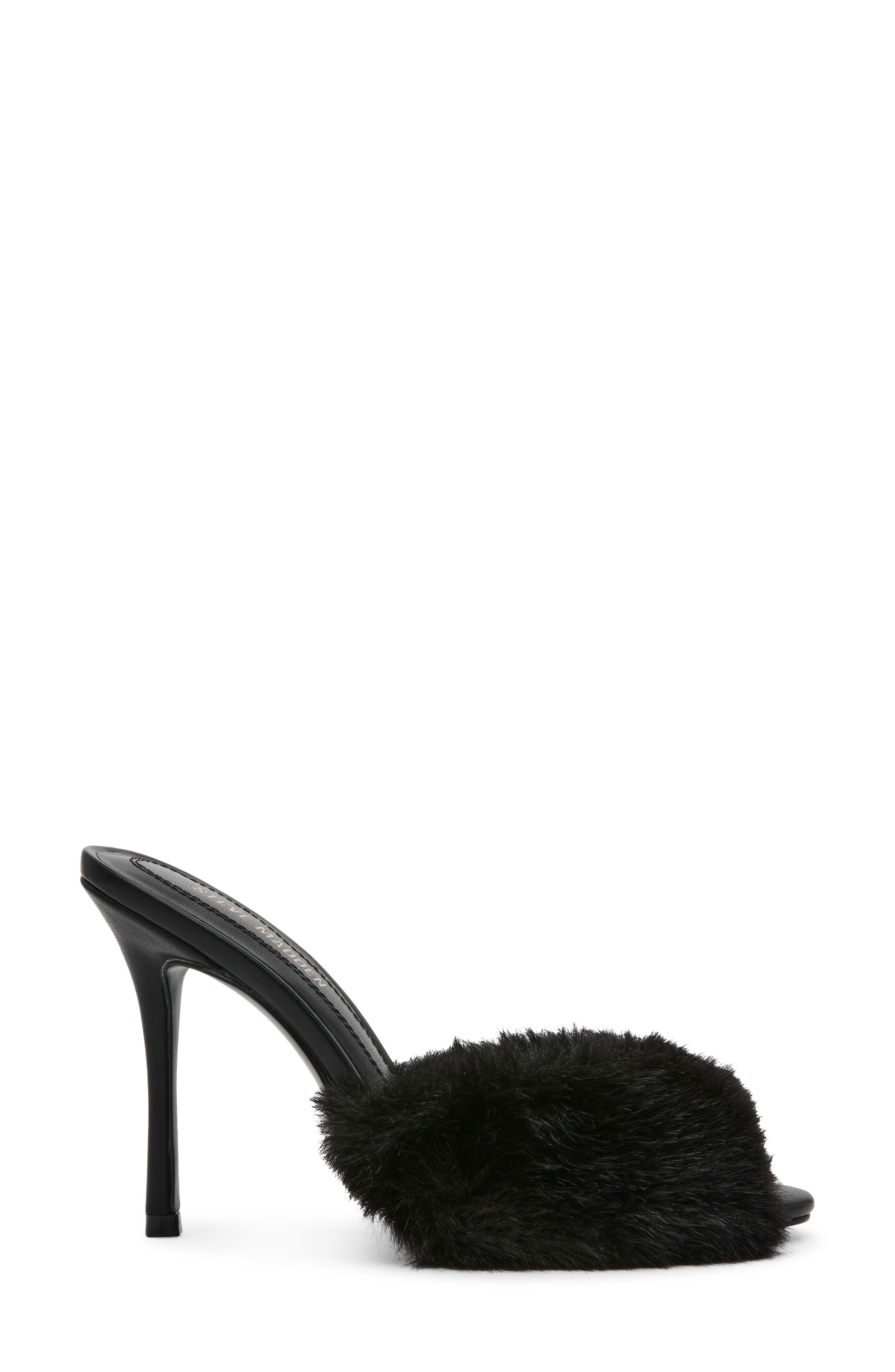 Steve Madden Priya Faux Fur Sandal, Alternate, color, 