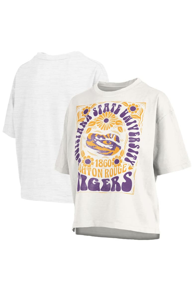 Women's Pressbox White LSU Tigers Harmony Oversized T-Shirt, Alternate, color, White
