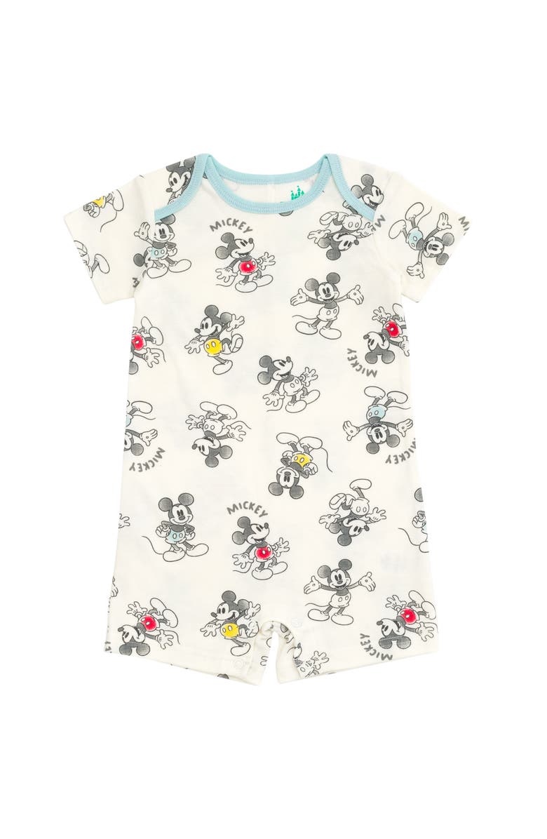 Disney Mickey Mouse One Piece Romper Set, Alternate, color, Mickey Blue White