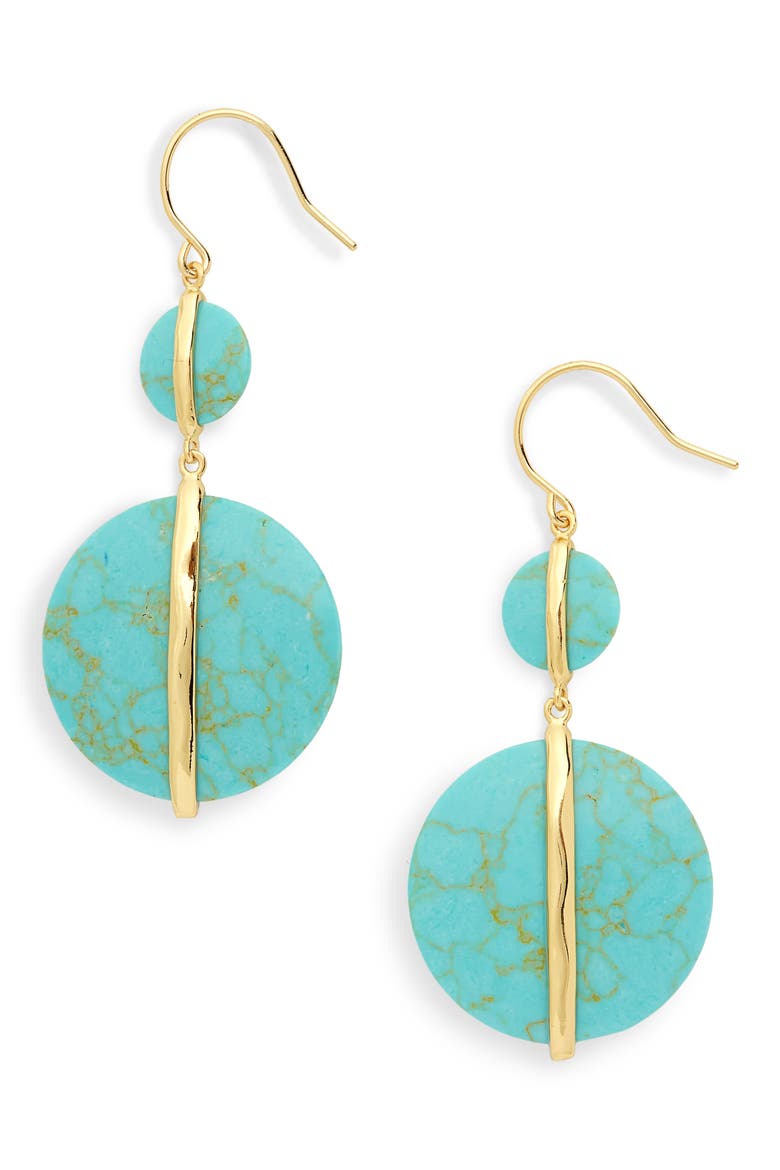 Brinn Drop Earrings, Main, color, GREEN TURQUOISE