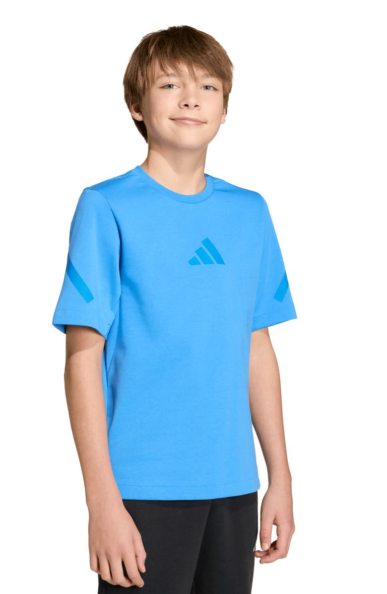adidas Originals Kids' Z.N.E. Logo T-Shirt, Alternate, color, Ray Blue/ Bright Royal
