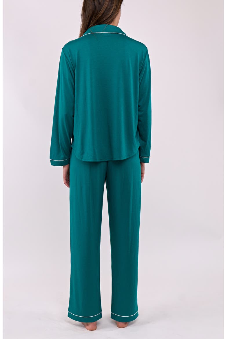 Alice Long Sleeve Top & Pants Pajamas, Alternate, color, EMERALD