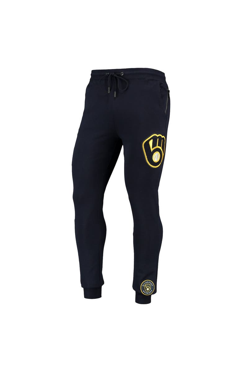 PRO STANDARD Men's Pro Standard Navy Milwaukee Brewers Logo Jogger Pants, Alternate, color, 