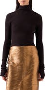 Akris Cashmere & Silk Rib Funnel Neck Sweater