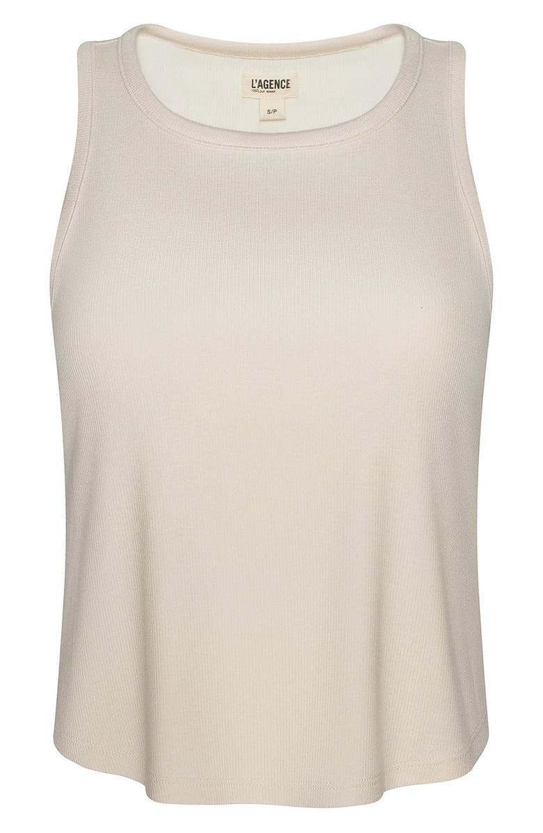 L'AGENCE Cael Stretch Modal Tank, Alternate, color, Ecru