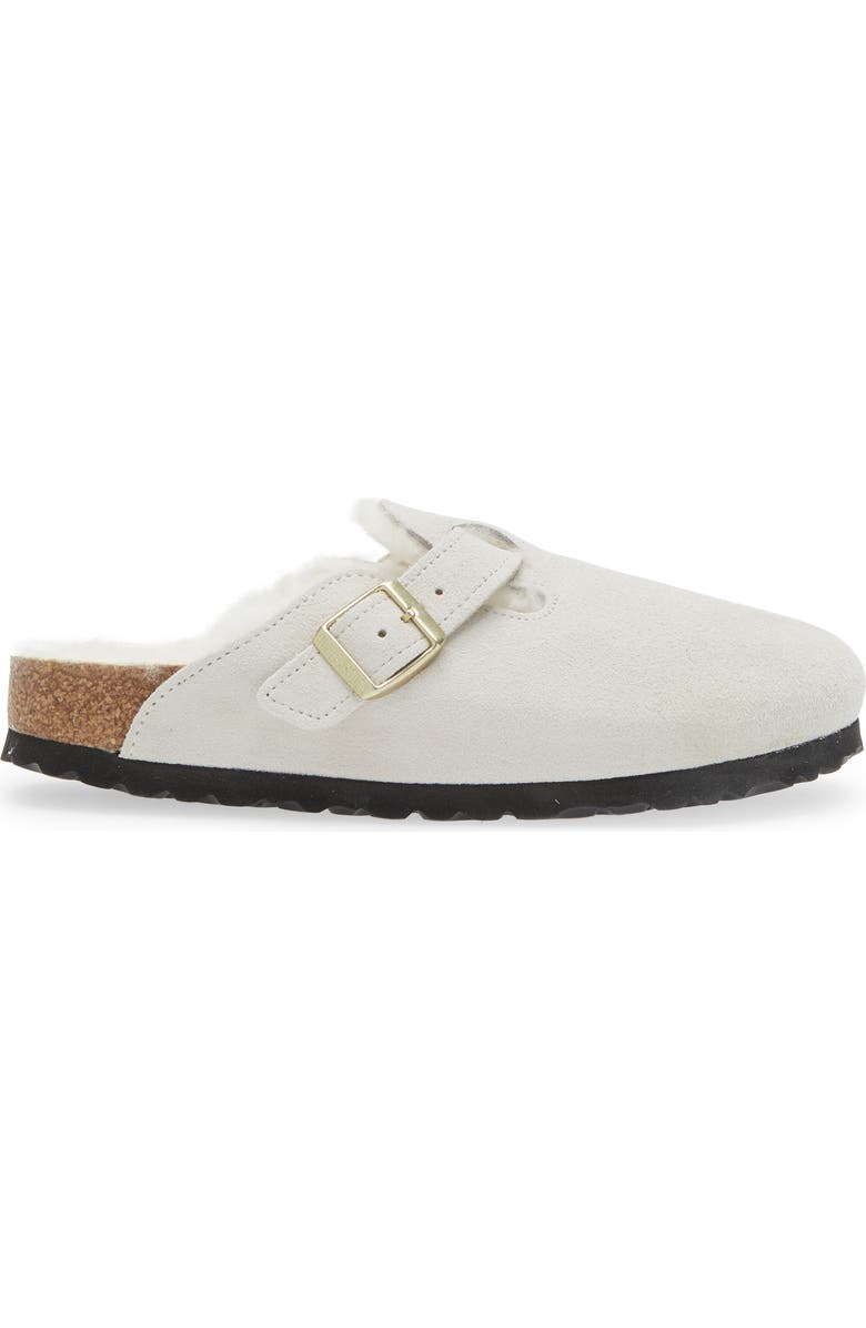 Birkenstock Boston Genuine Shearling Lined Clog, Alternate, color, Antique White/ Antique White