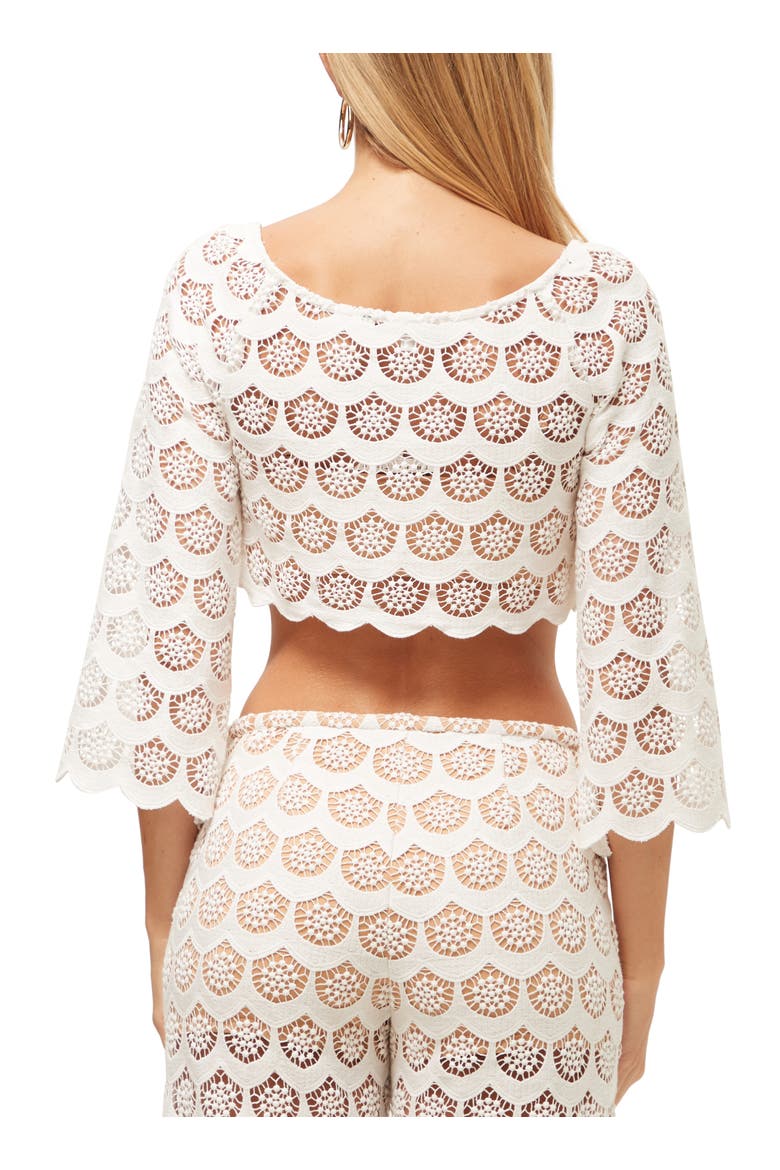 Helen Cropped Lace Top, Alternate, color, White