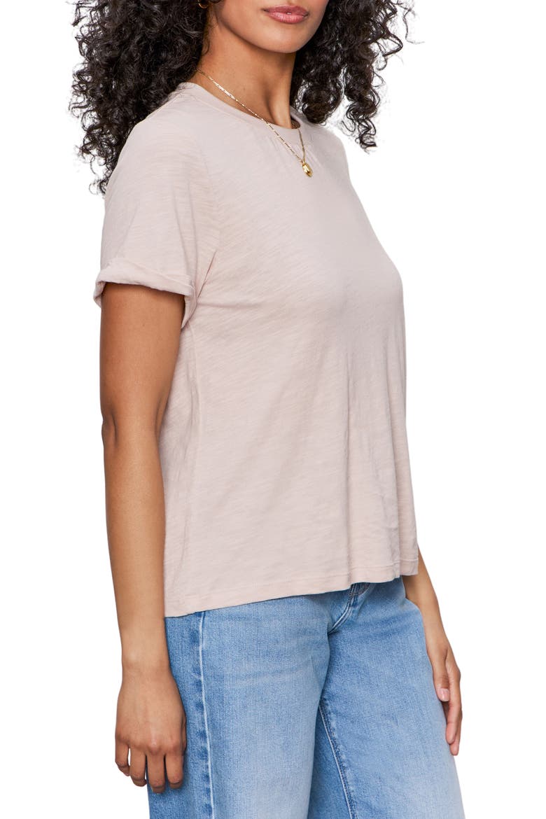 Perfect Roll Sleeve Cotton T-Shirt, Alternate, color, VAPOR ROSE