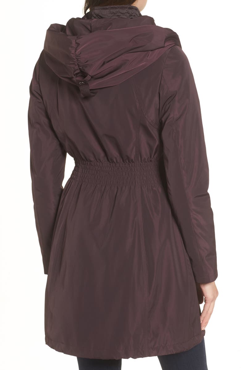 Laundry by Shelli Segal Pillow Collar Raincoat with Detachable Quilted Hooded Bib Insert, Alternate, color, 