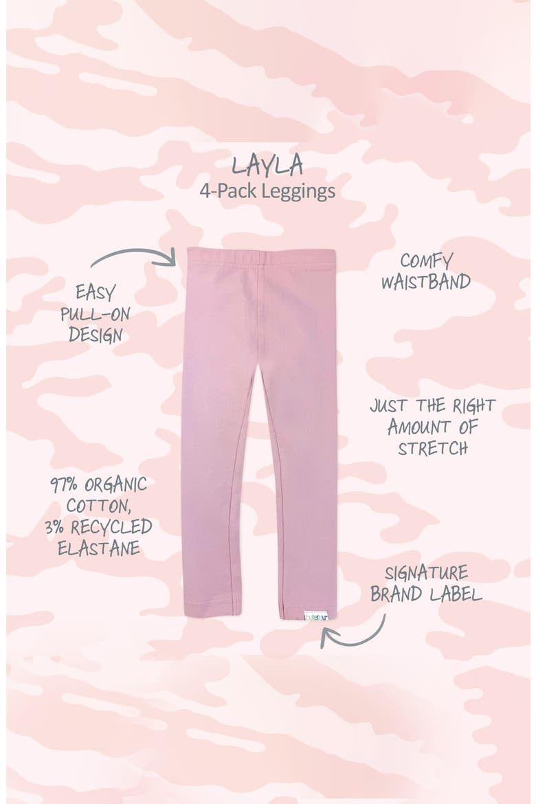 Kids' Layla 4-Pack Leggings, Alternate, color, LILAC SORBET CAMO