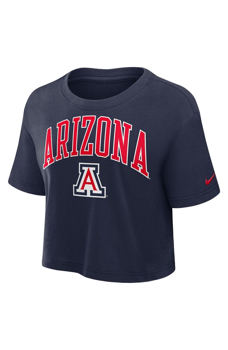 Nike Women's Nike Navy Arizona Wildcats Athletic Prep Arch Performance Cropped T-Shirt, Alternate, color, Navy