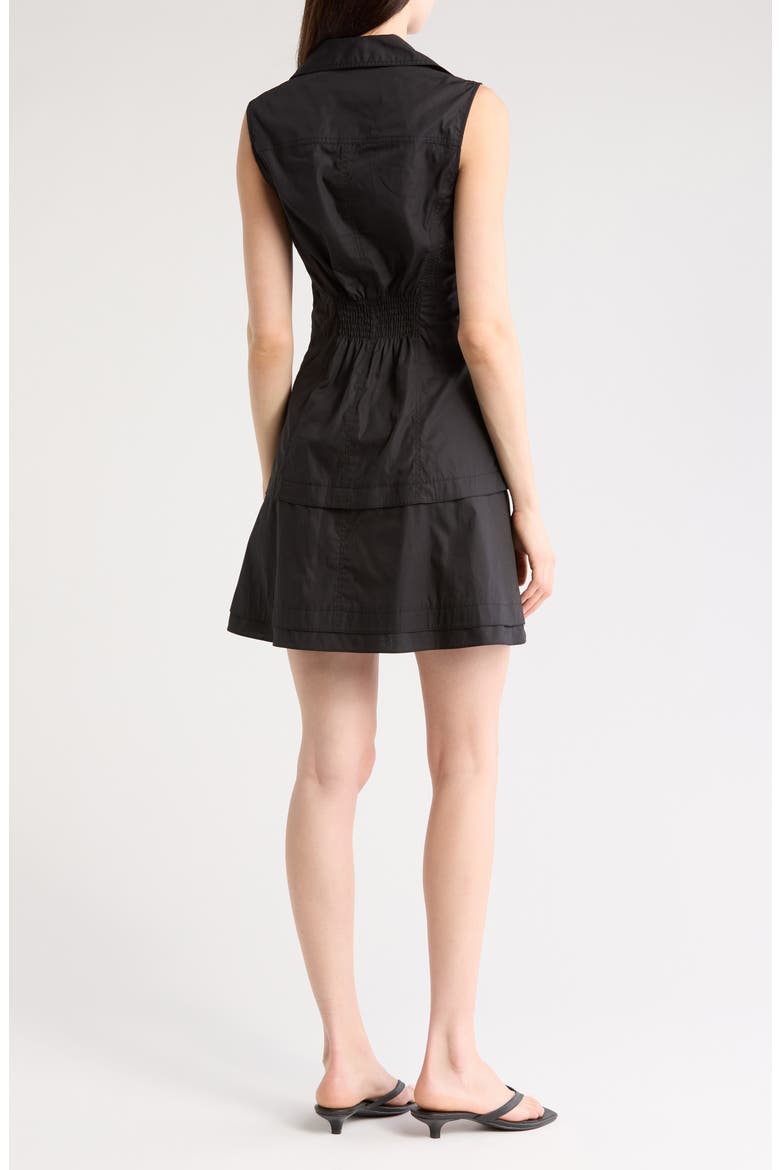 Satina Cotton Shirtdress, Alternate, color, BLACK