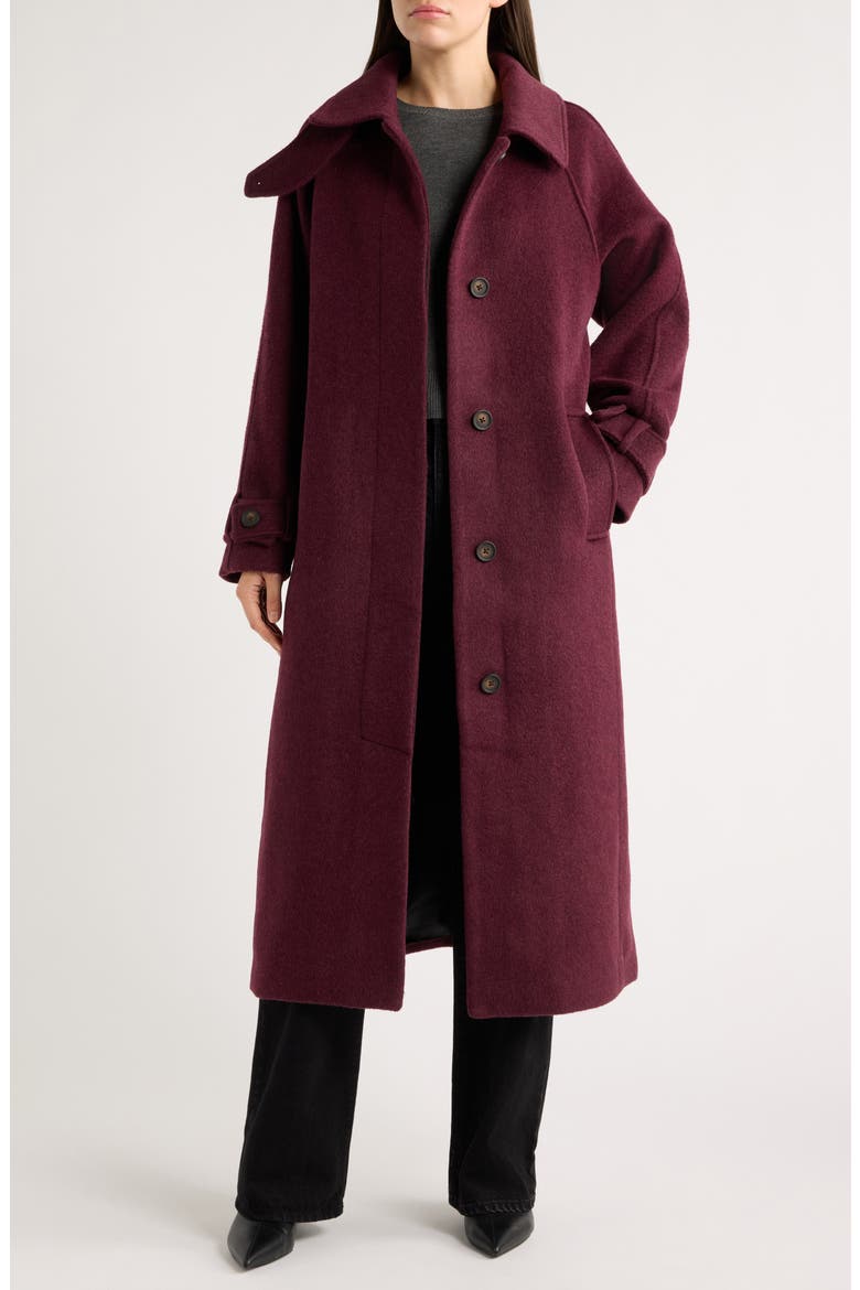 Relaxed Double Breasted Coat, Main, color, CHERRY LACQUER