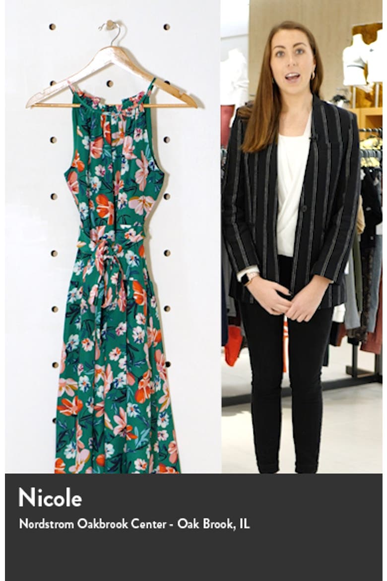 Floral Print Halter Neck Belted Dress video
