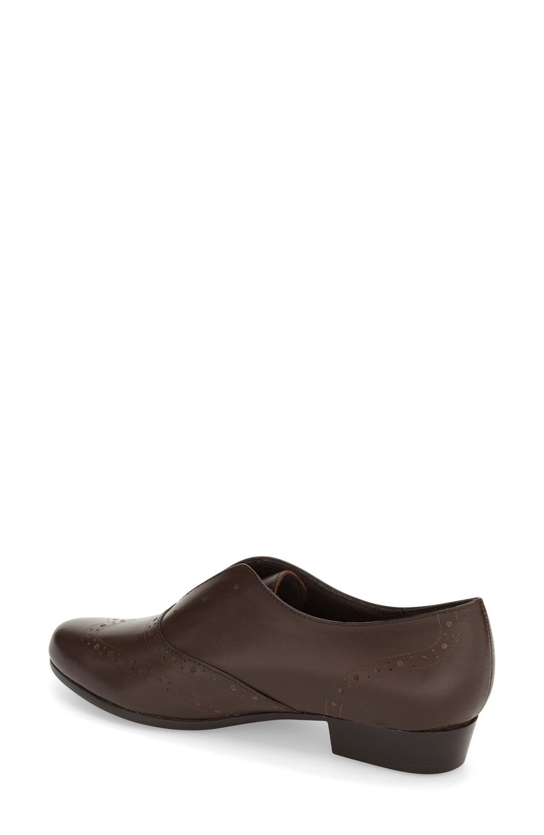 'Yale' Laceless Oxford, Alternate, color, BROWN LEATHER