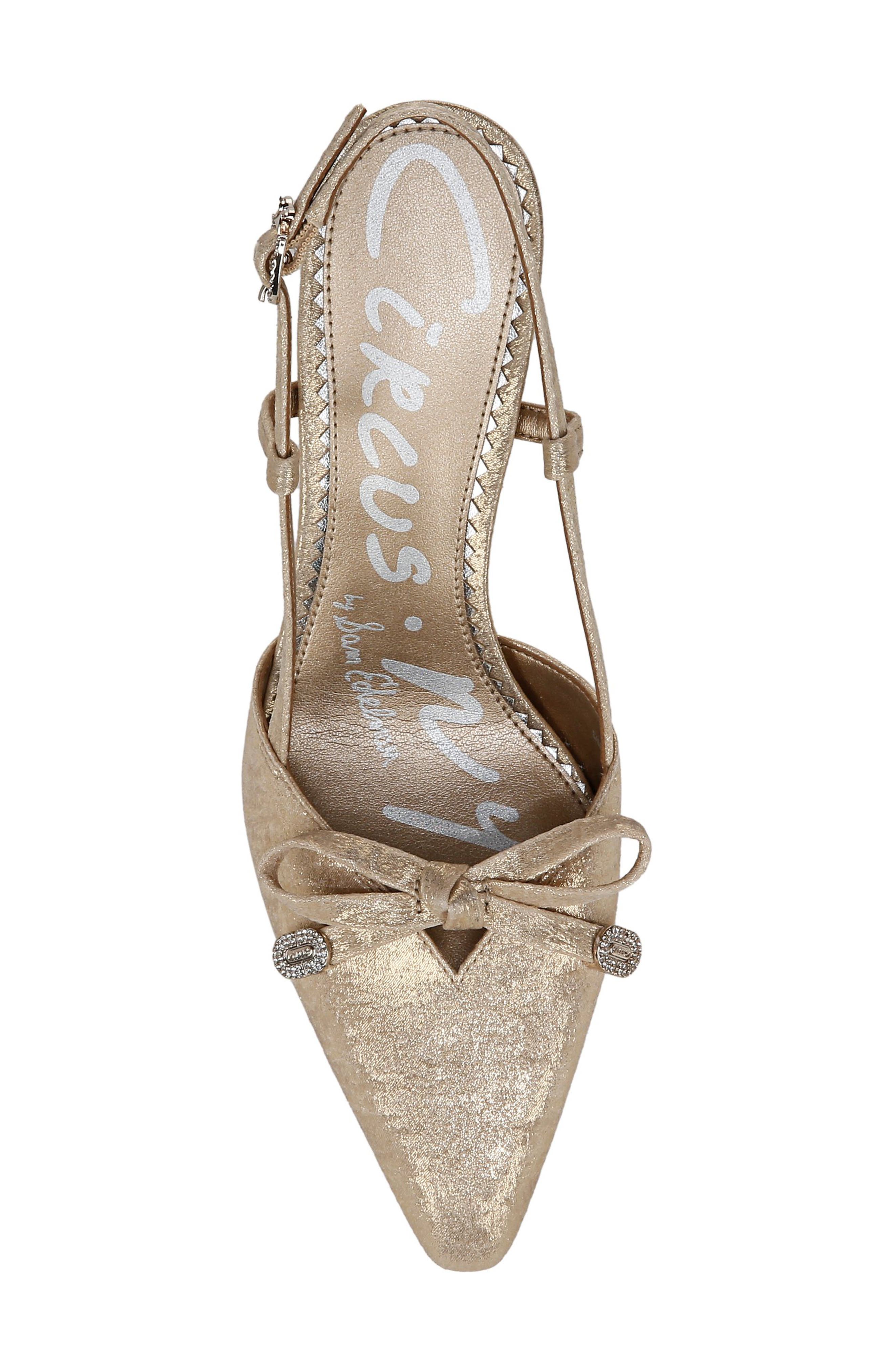 Circus NY by Sam Edelman Monica Pointed Toe Slingback Pump, Alternate, color, Soft Gold