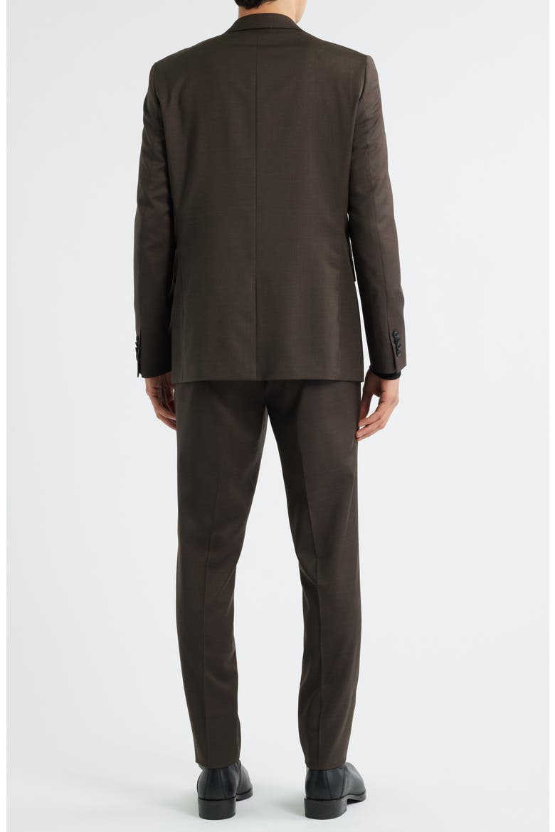 Ross Slim Fit Dark Brown Stretch Wool Twill Suit, Alternate, color, BROWN