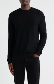 Emporio Armani Textured Virgin Wool Crewneck Sweater
