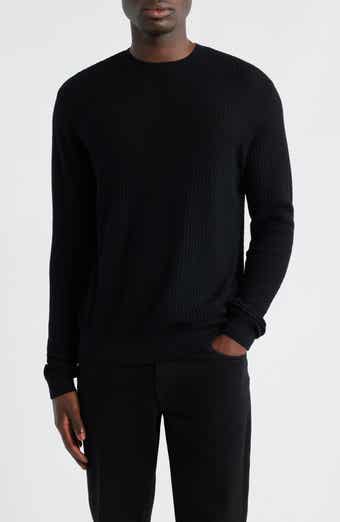 Emporio Armani Textured Virgin Wool Crewneck Sweater