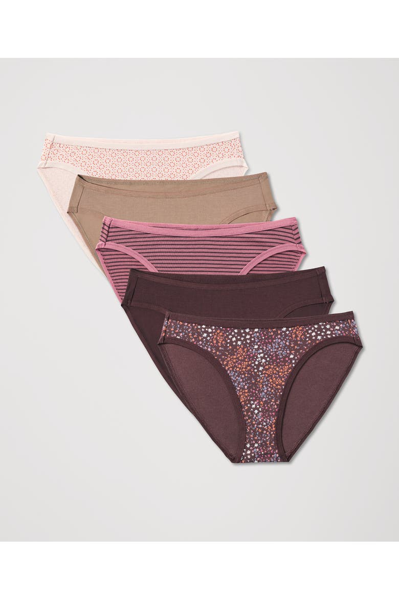 Everyday Classic Fit Bikini 5-Pack Made With Organic Cotton, Alternate, color, First Light