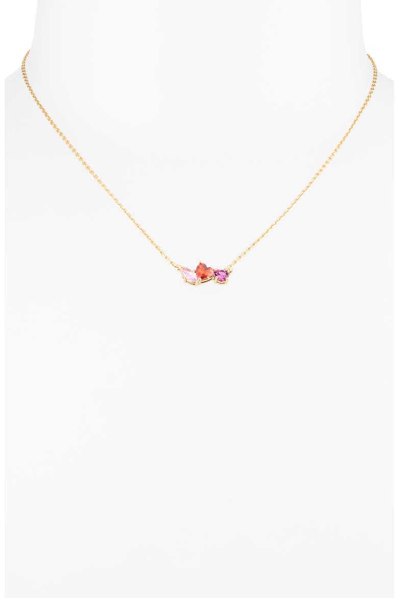 crystal cluster pendant necklace, Alternate, color, PINK MULTI