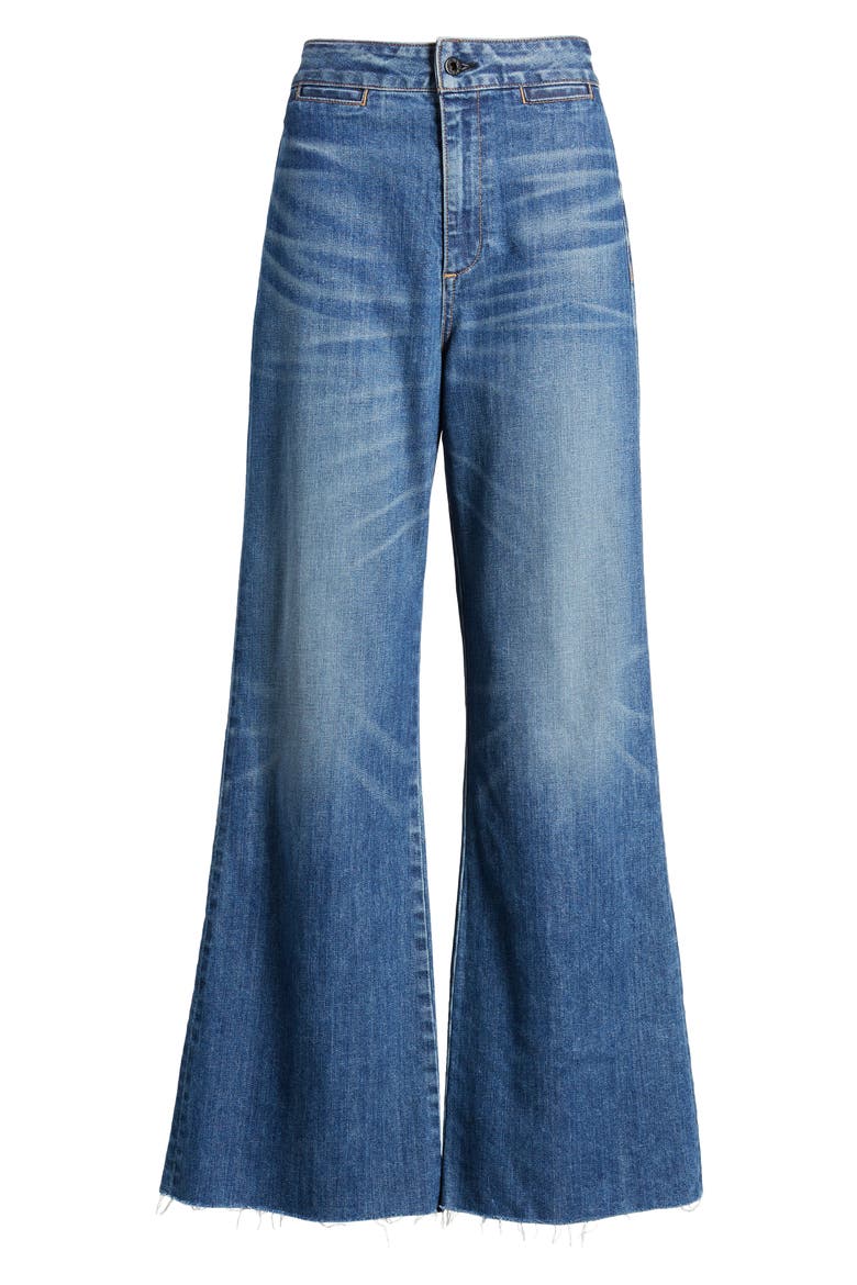 Brighton Raw Hem High Waist Wide Leg Jeans, Alternate, color, DAYTONA