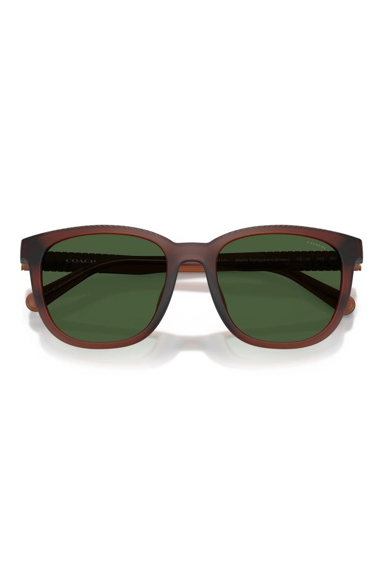 54mm Square Sunglasses, Alternate, color, TRANSPARENT BROWN / GREEN
