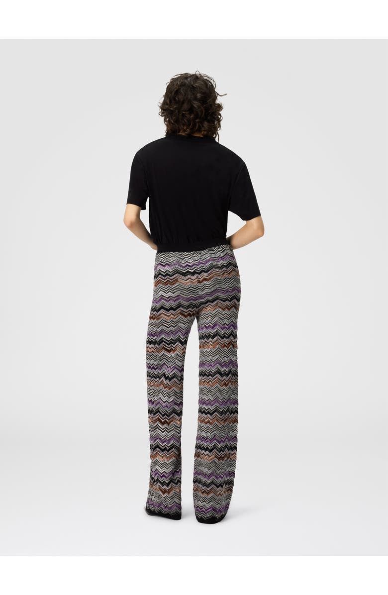 Missoni Straight Long Pants In English Rib Knit, Alternate, color, Multicoloured