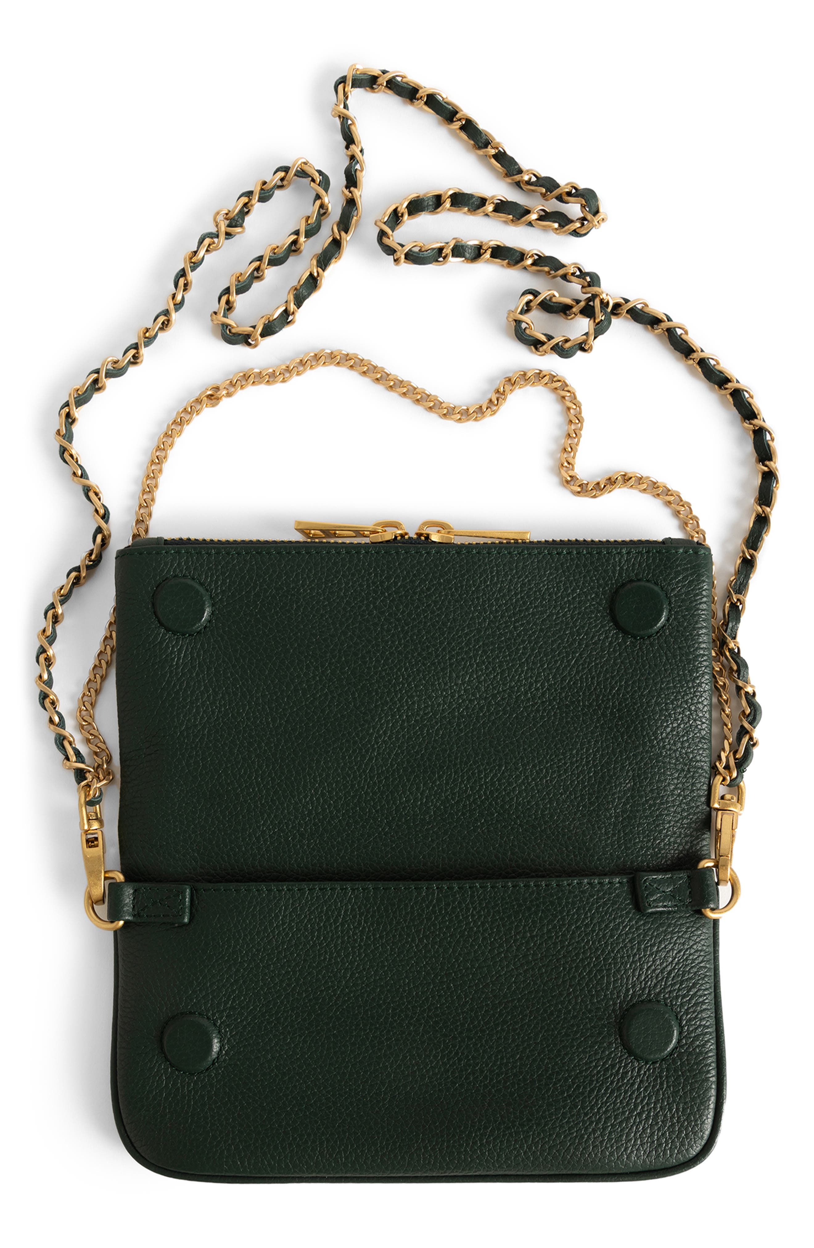 Rock Nano Leather Crossbody Bag, Alternate, color, EMERALD