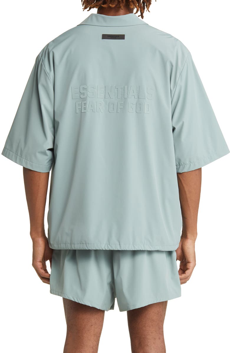 Fear of God Essentials Stretch Nylon Snap-Up Shirt, Alternate, color, 