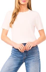 CeCe Scallop Neck Sweater