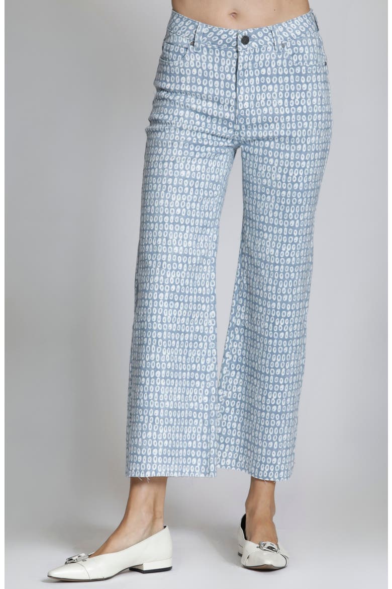 Print Crop Wide Leg Jeans, Main, color, BLUE/ WHITE