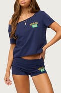 EDIKTED Brazilian Babe Off the Shoulder T-Shirt