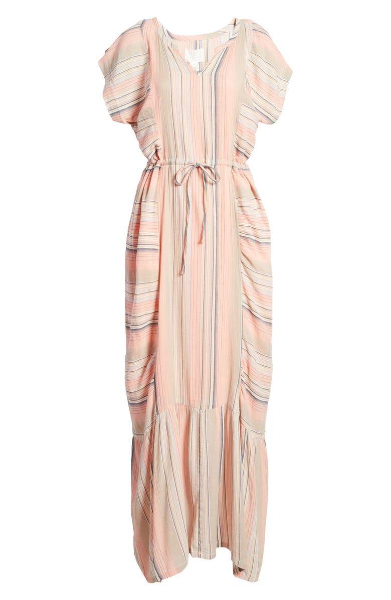 Caslon<sup>®</sup> Flutter Sleeve Tie Waist Maxi Dress, Alternate, color, 