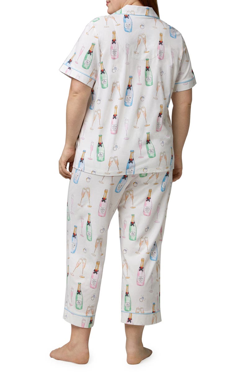 BedHead Pajamas Print Crop Organic Cotton Knit Pajamas, Alternate, color, Champagne Wedding