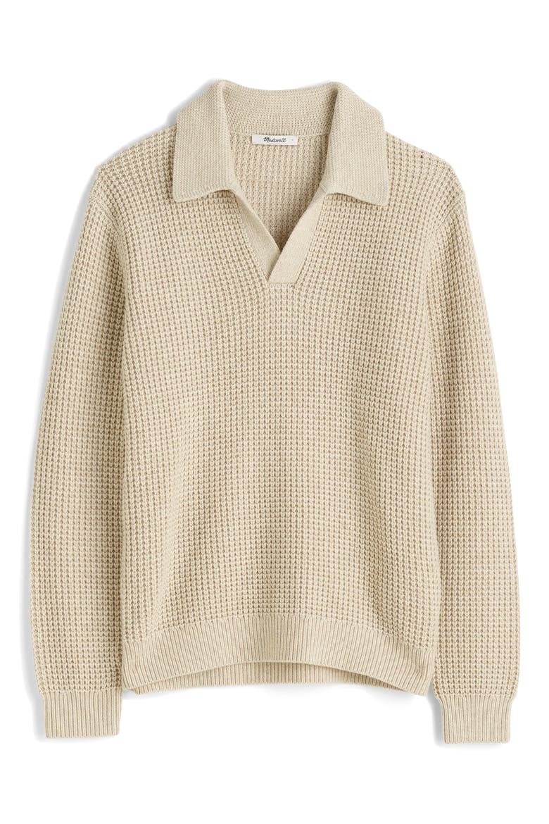 Waffle Johnny Collar Polo, Alternate, color, HEATHER LIGHT SAND