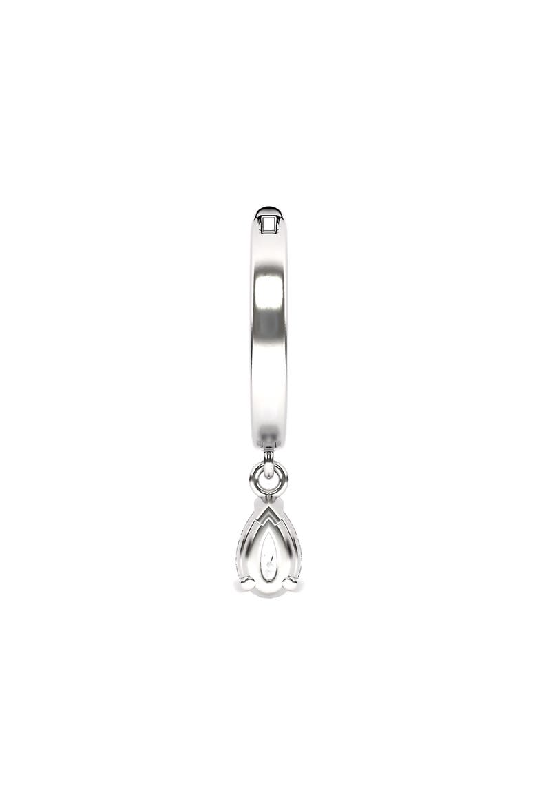 Lab Created Diamond Drop Huggie Hoop Earrings, Alternate, color, 18K WHITE GOLD