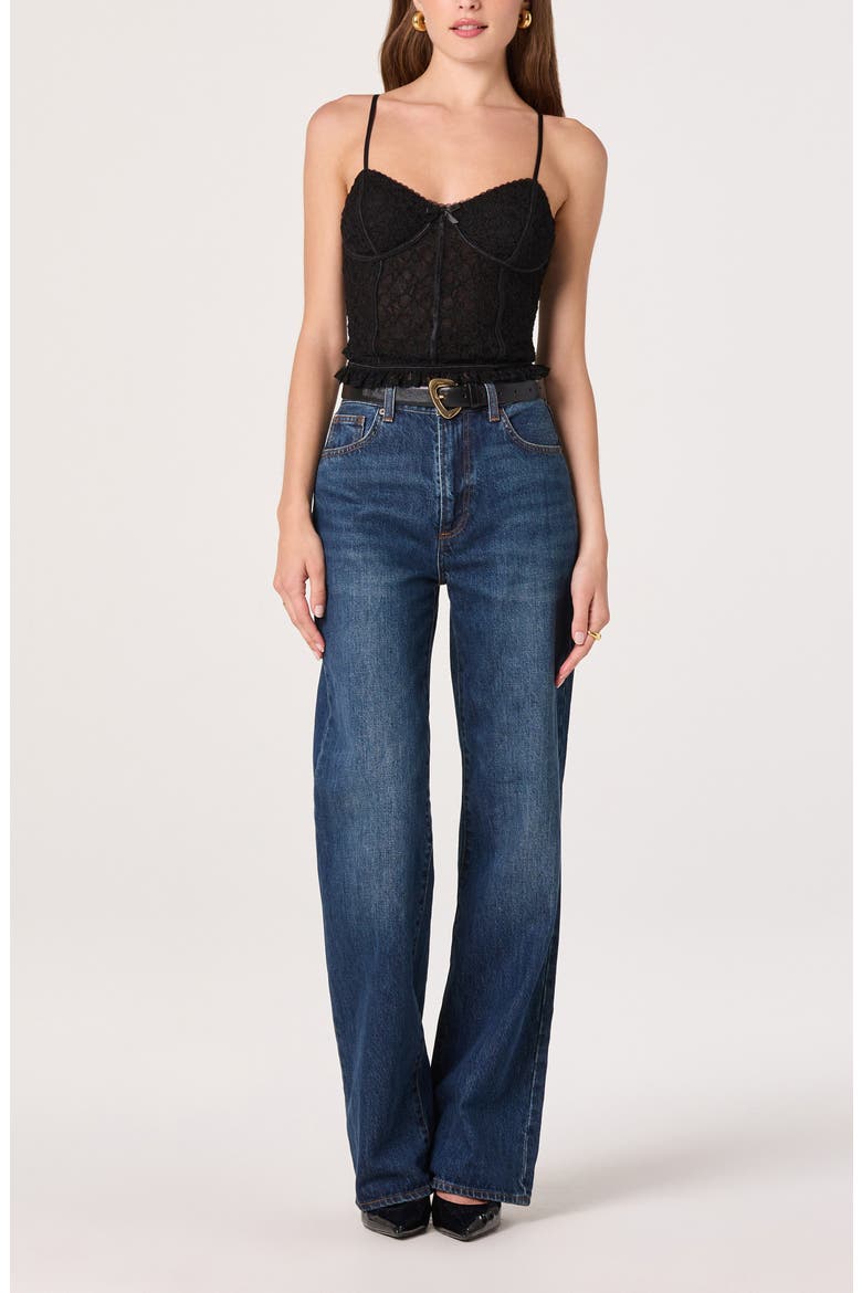Lace Bustier Crop Camisole, Alternate, color, BLACK