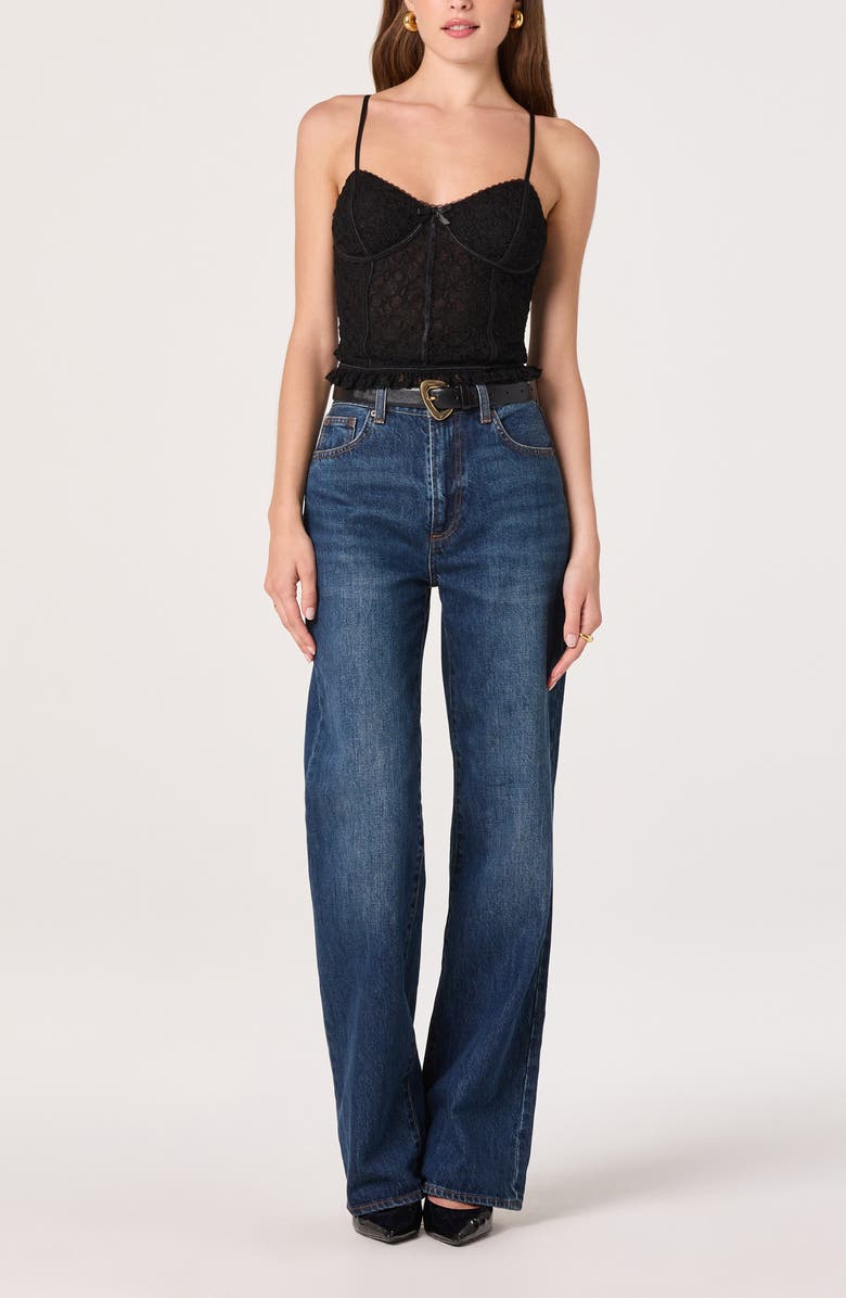 ASTR the Label Lace Bustier Crop Camisole, Alternate, color, Black