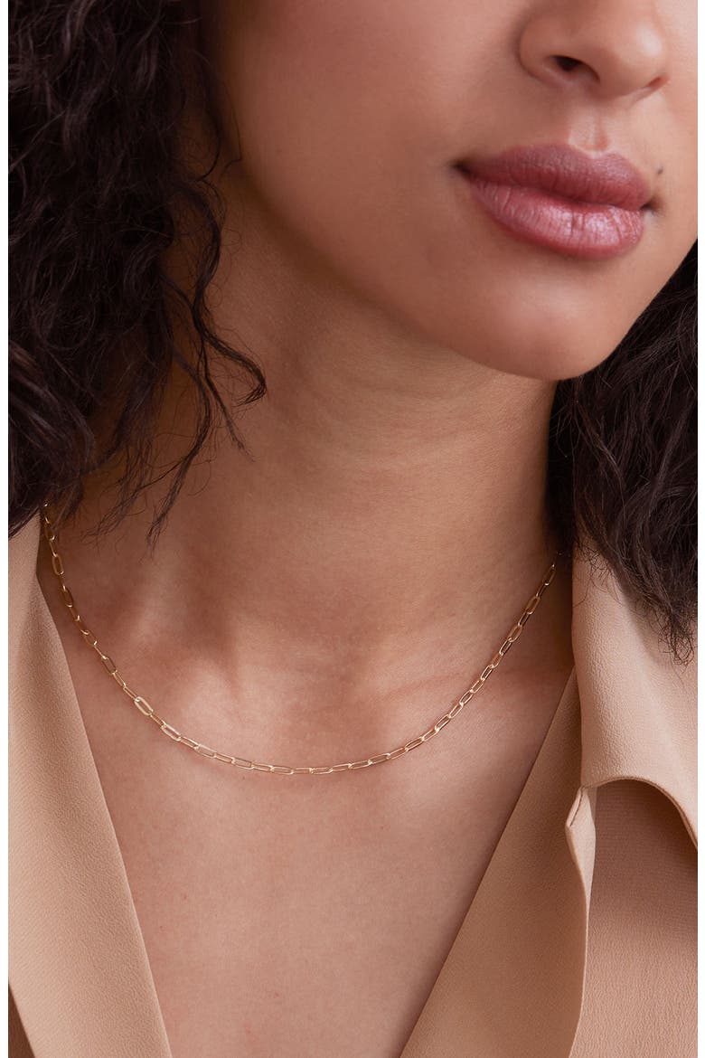 14K Italian Gold Paperclip Chain Necklace, Alternate, color, GOLD